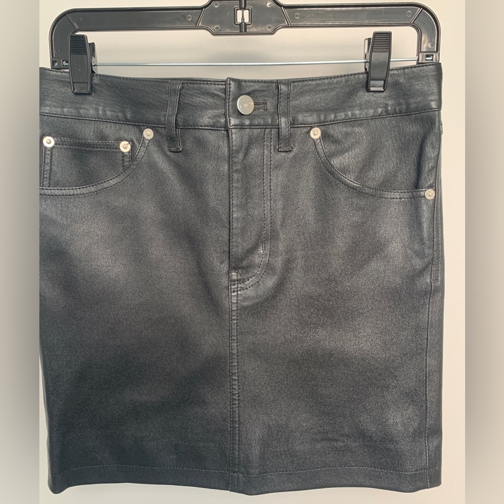 IRO 100% lamb leather mini skirt black size 38 us 2-4